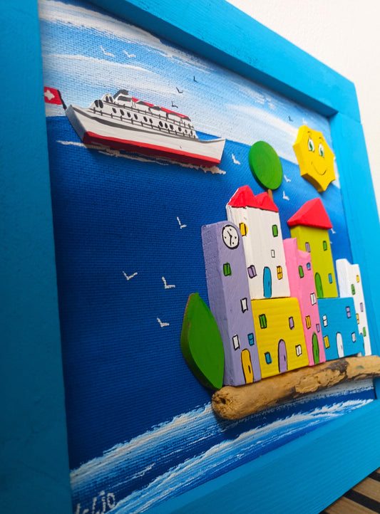Swiss Harbor Adventure handmade gift for children crafted from reclaimed wood