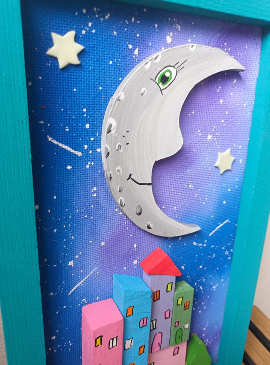 Silver Moon City handmade gift for children crafted from reclaimed wood